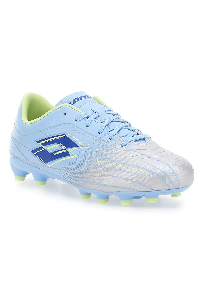 Scarpe da Calcio Azzurre e Argento Lotto Solista 700 IX Fg Jr miniatura 2