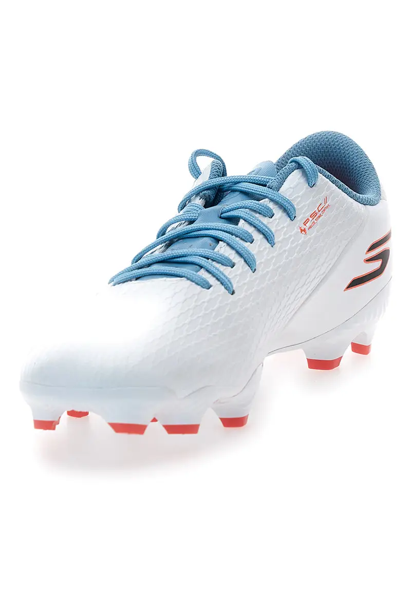 Scarpe da calcio bianche con dettagli azzurri Skechers SKX_2 Club MG miniatura 3