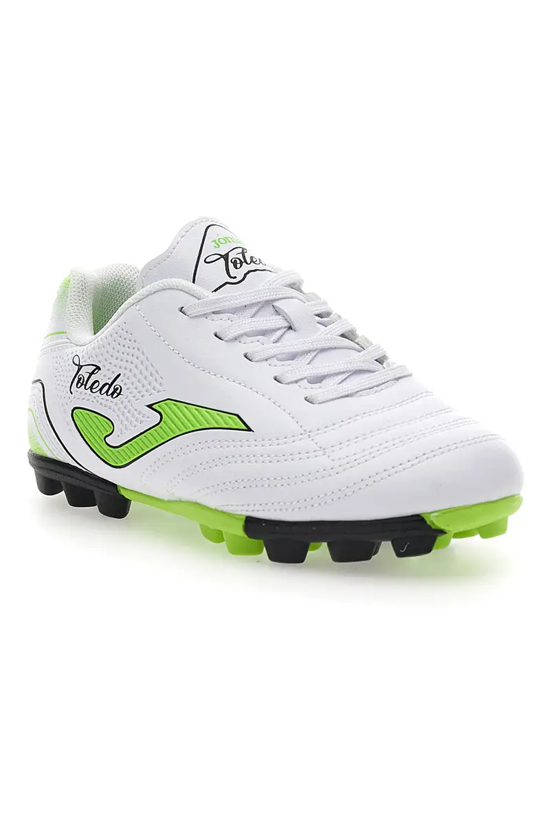 Scarpe da Calcio Bianche e Lime Joma Toledo Jr 2502 Hard Ground miniatura 2