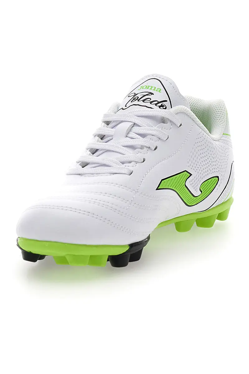 Scarpe da Calcio Bianche e Lime Joma Toledo Jr 2502 Hard Ground miniatura 3