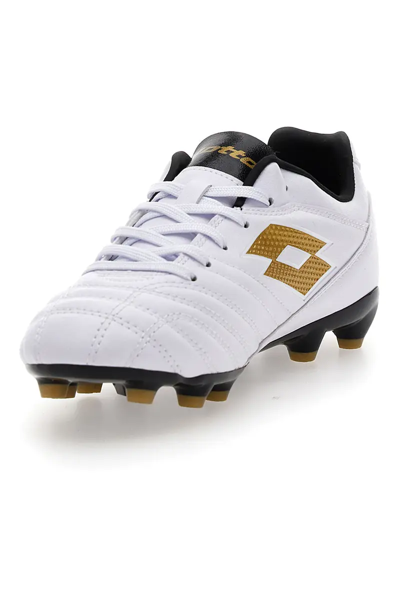 Scarpe da Calcio Bianche e Oro Lotto Stadio 705 Fg Jr miniatura 3