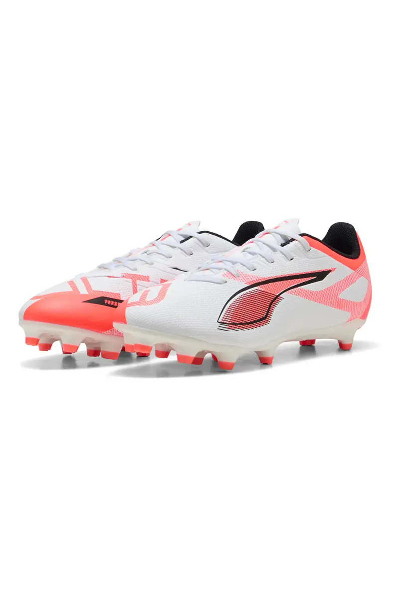 Scarpe da Calcio Bianche e Rosse con Tacchetti Puma ULTRA 5 PLAY FG/AG miniatura 2