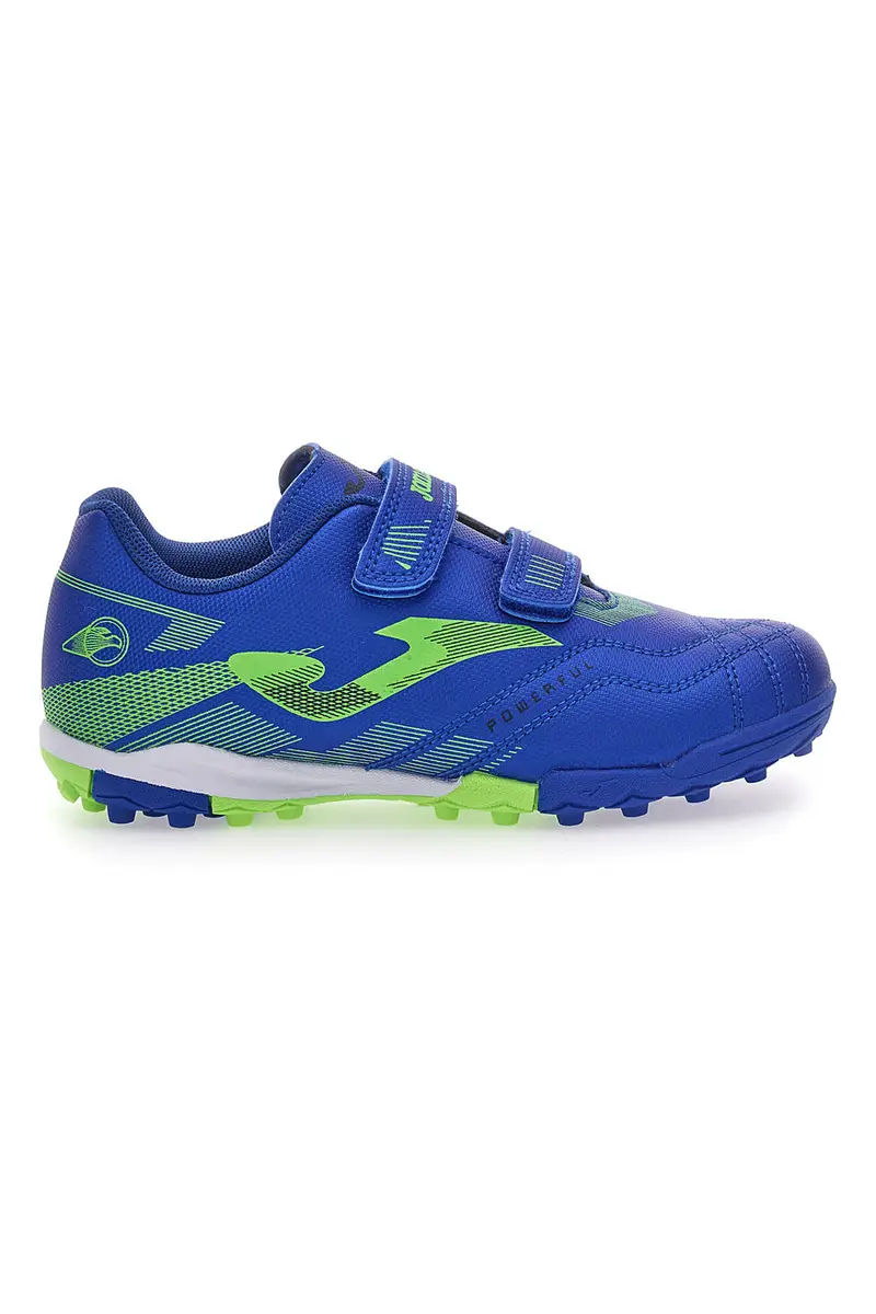 Scarpe da Calcio Blu Con Strappi in Velcro Joma Powerfull Jr 2504 Turf