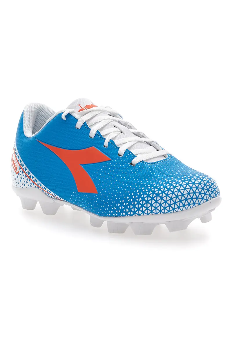 Scarpe da Calcio con Tacchetti Fissi Azzurre con Logo Arancione Diadora Pichichi 6 Md Jr miniatura 2