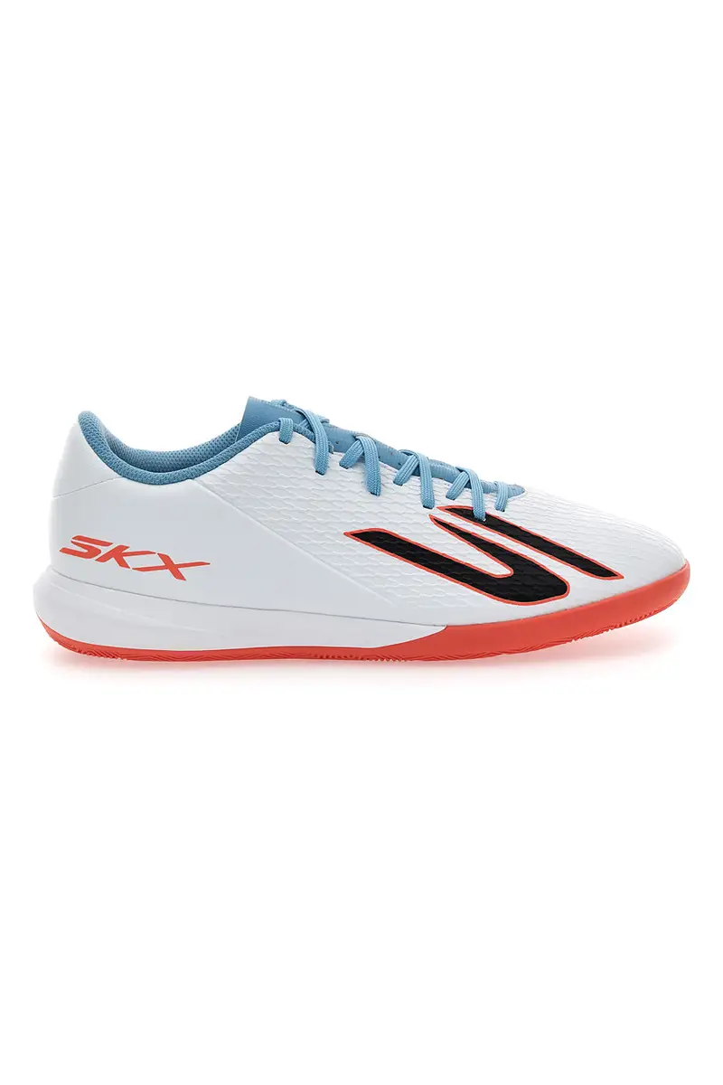 Scarpe da calcio indoor bianche con dettagli azzurri Skechers Club IC
