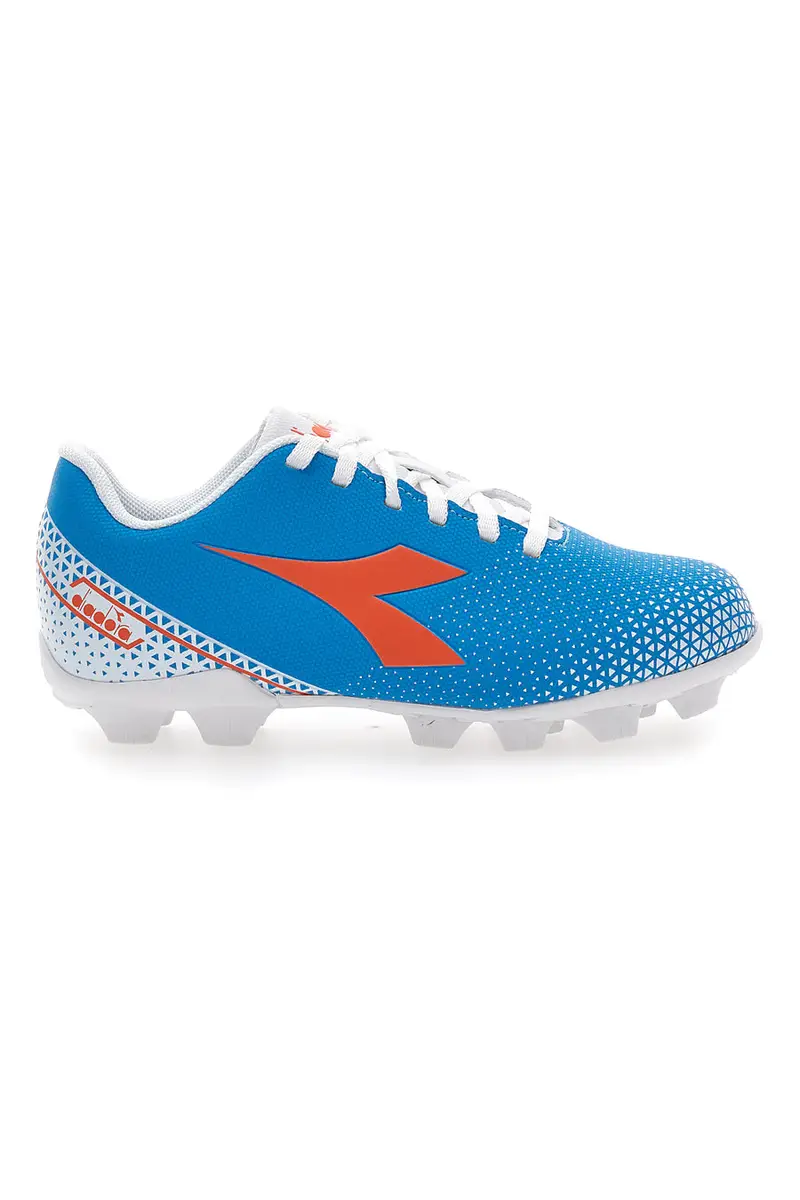 Scarpe da Calcio per Terreni Duri Azzurre con Logo Arancione Diadora Pichichi 6 Md Jr