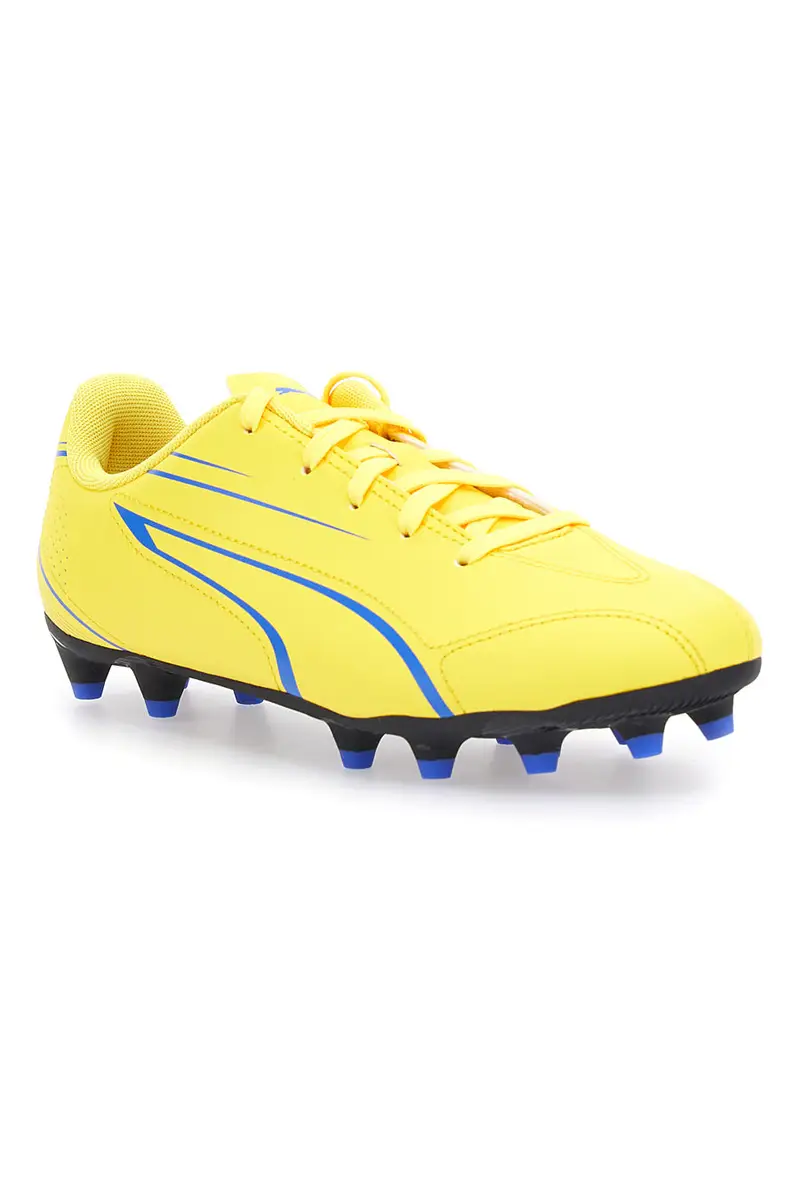 Scarpe da calcio per terreni duri gialle con dettagli neri Puma Vitoria FG/AG JR miniatura 2