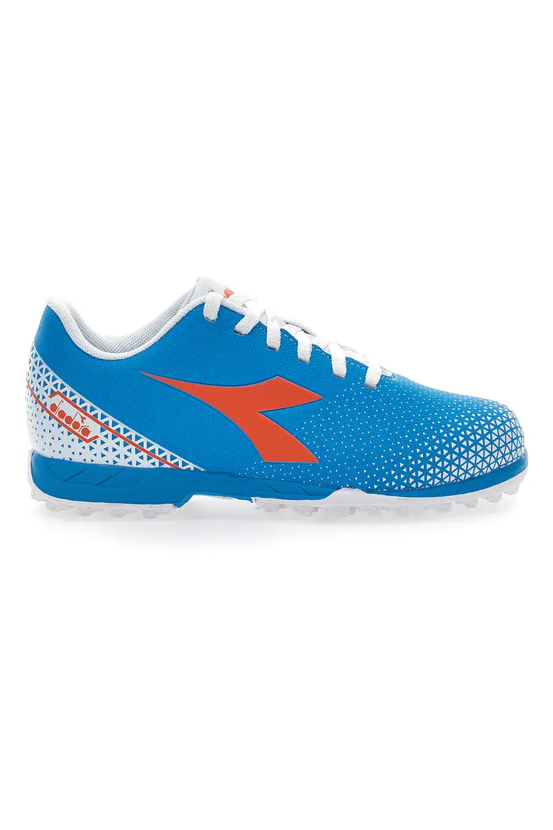 Scarpe da Calcio per Terreni Sintetici Azzurre con Logo Arancione Diadora Pichichi 6 Tf Jr