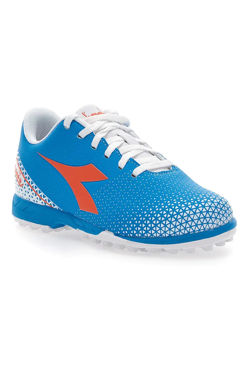 Scarpe da Calcio per Terreni Sintetici Azzurre con Logo Arancione Diadora Pichichi 6 Tf Jr miniatura 2