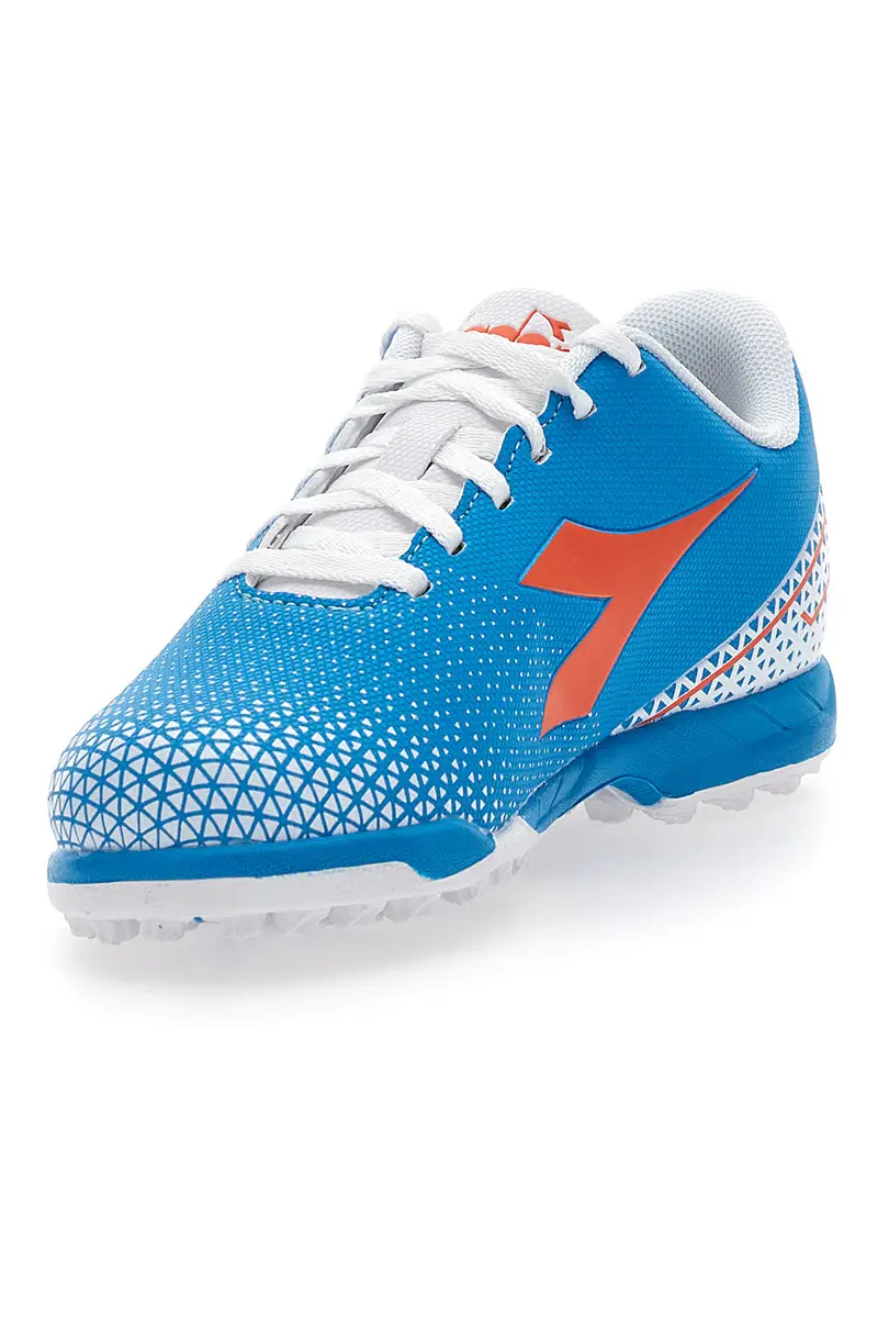 Scarpe da Calcio per Terreni Sintetici Azzurre con Logo Arancione Diadora Pichichi 6 Tf Jr miniatura 3