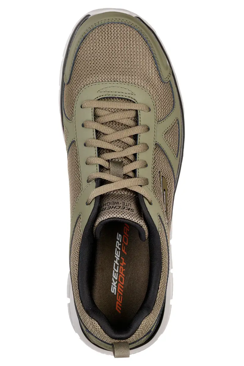Scarpe da Fitness Verdi con Tomaia in Pelle e Mesh SKECHERS TRACK miniatura 3
