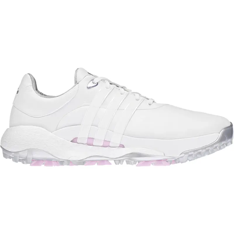 Scarpe da golf Adidas Tour360 22 da donna. bianco/rosa |  Adidas