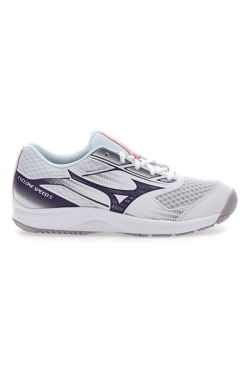 Scarpe da Pallavolo Bianche con Dettagli Viola Mizuno Cyclone Speed 4