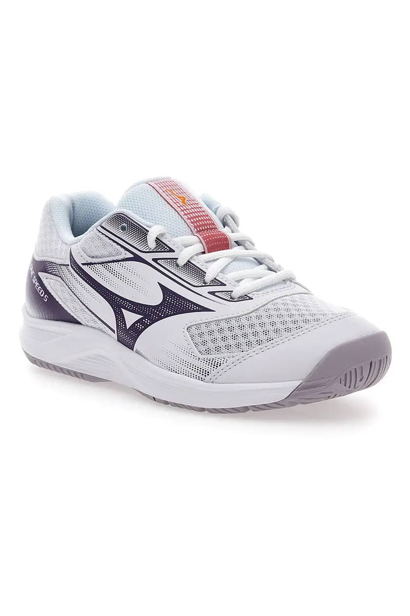 Scarpe da Pallavolo Bianche con Dettagli Viola Mizuno Cyclone Speed 4 miniatura 2