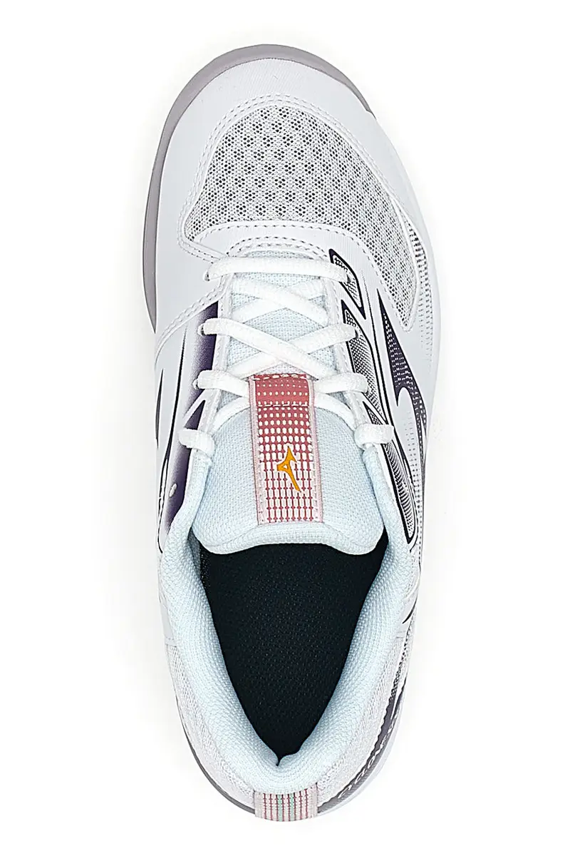 Scarpe da Pallavolo Bianche con Dettagli Viola Mizuno Cyclone Speed 4 miniatura 3