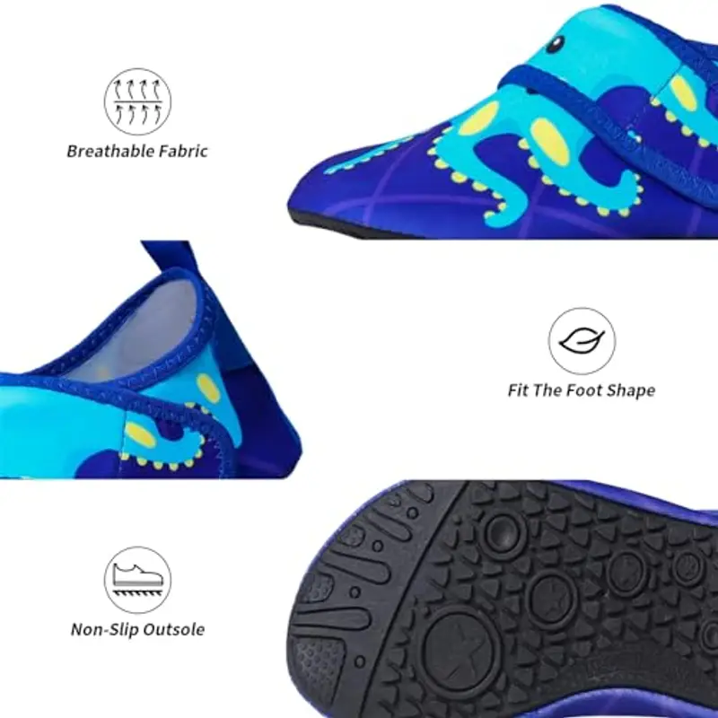 Scarpe da Scoglio Bambino Scarpe Mare Bambina Scarpe da Acqua Rapida Asciugatura Antiscivolo Bambini Scarpe da Spiaggia Ragazze Ragazzi Scarpette da Immersione Bagno Surf Nuoto 24/25EU Polpo Blu miniatura 2