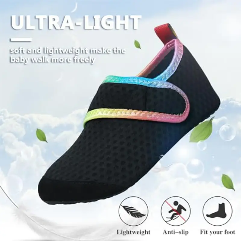Scarpe da Scoglio Bambino Scarpe Mare Bambina Scarpe da Acqua Rapida Asciugatura Antiscivolo Bambini Scarpe da Spiaggia Ragazze Ragazzi Scarpette da Immersione Bagno Surf Nuoto 26/27EU Nero miniatura 3