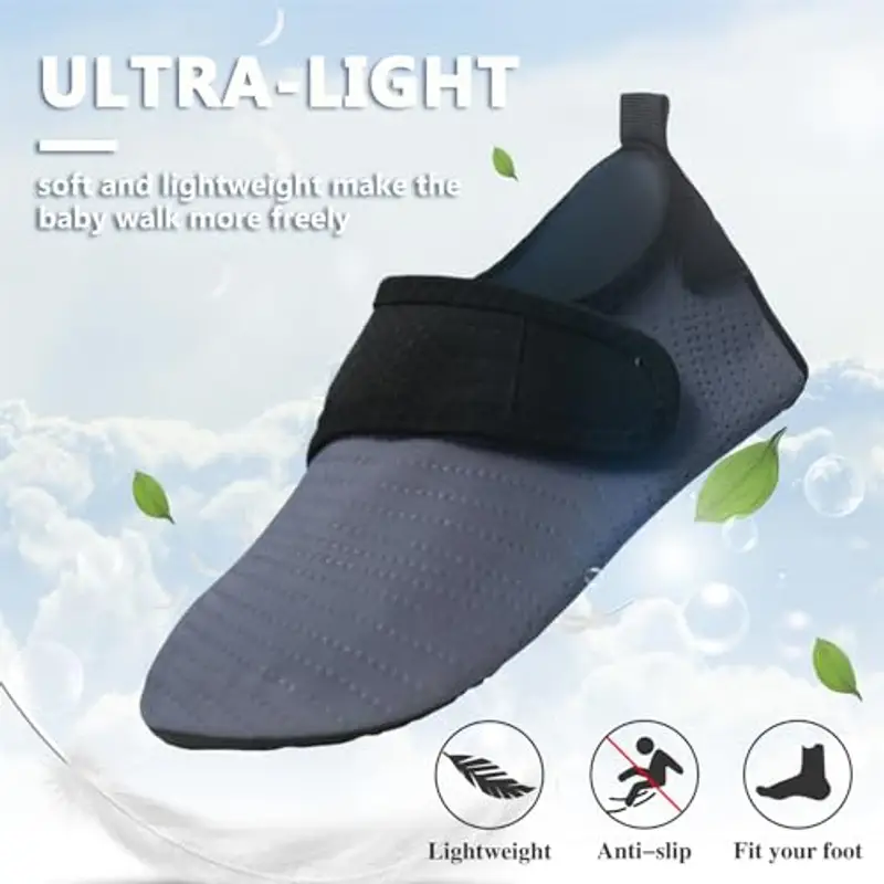 Scarpe da Scoglio Bambino Scarpe Mare Bambina Scarpe da Acqua Rapida Asciugatura Antiscivolo Bambini Scarpe da Spiaggia Ragazze Ragazzi Scarpette da Immersione Bagno Surf Nuoto 28/29EU Grigio miniatura 3