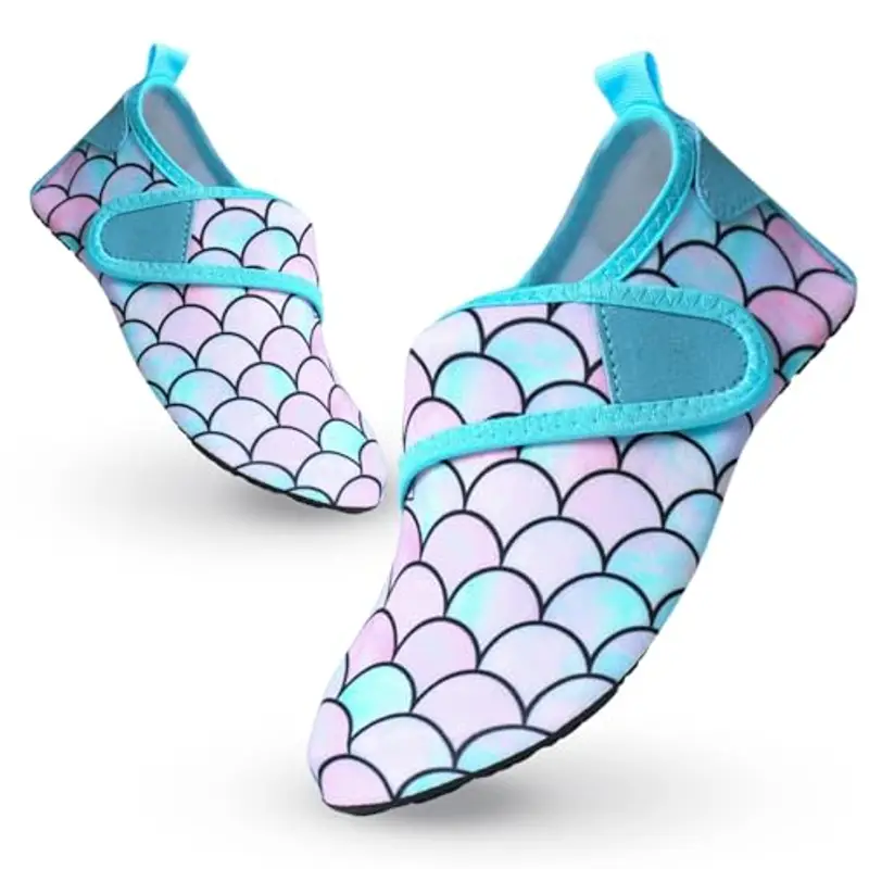 Scarpe da Scoglio Bambino Scarpe Mare Bambina Scarpe da Acqua Rapida Asciugatura Antiscivolo Bambini Scarpe da Spiaggia Ragazze Ragazzi Scarpette da Immersione Bagno Surf Nuoto 28/29EU ScalePesce Blu