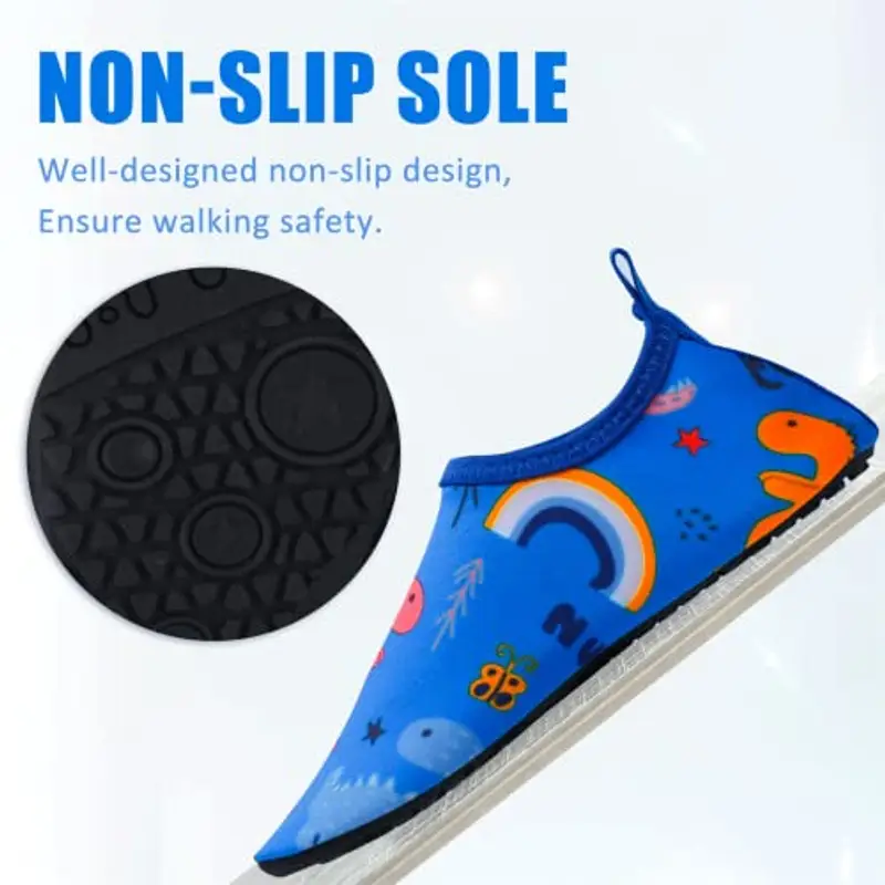 Scarpe da Spiaggia Bambini Ragazze Ragazzi Scarpe da Acqua Rapida Asciugatura Antiscivolo Scarpe da Immersione da Mare, Sport Acquatici Scarpette da Scoglio da Bagno Surf Nuoto Yoga 24/25EU Dinosauro miniatura 2