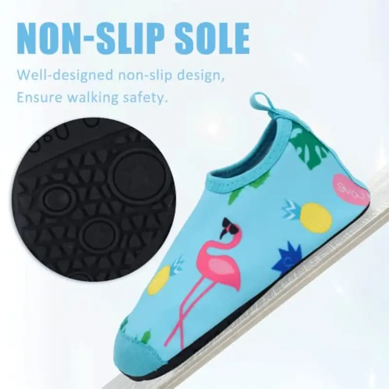 Scarpe da Spiaggia Bambini Ragazze Ragazzi Scarpe da Acqua Rapida Asciugatura Antiscivolo Scarpe da Immersione da Mare, Sport Acquatici Scarpette da Scoglio da Bagno Surf Nuoto Yoga 26/27EU Flamingo miniatura 2