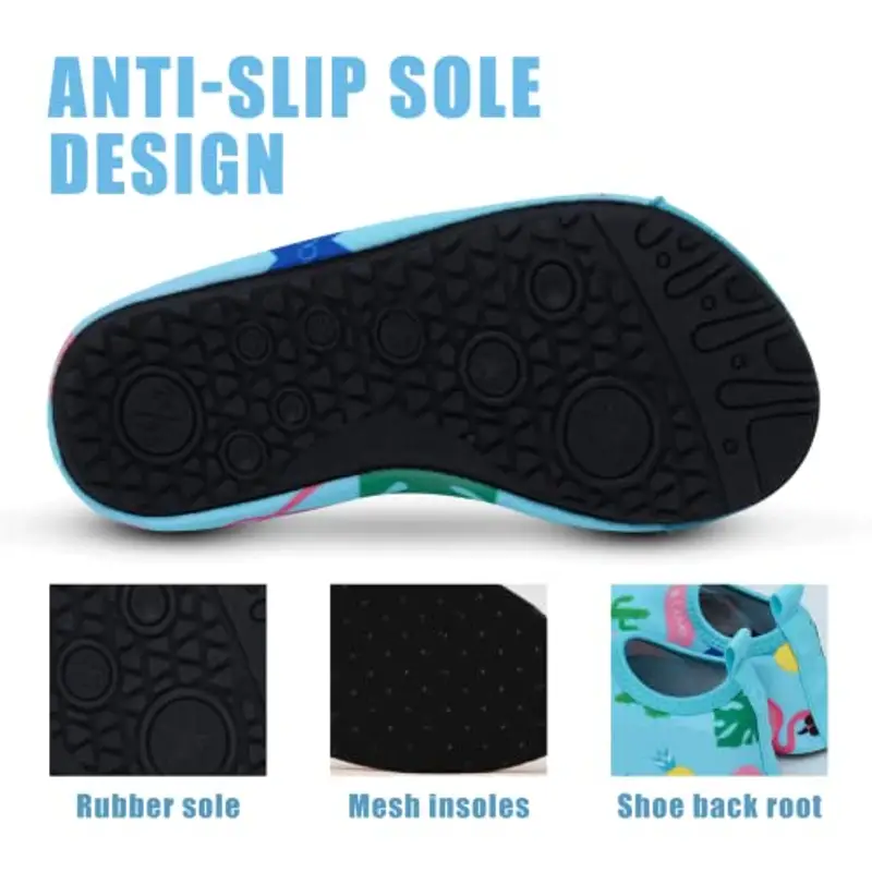 Scarpe da Spiaggia Bambini Ragazze Ragazzi Scarpe da Acqua Rapida Asciugatura Antiscivolo Scarpe da Immersione da Mare, Sport Acquatici Scarpette da Scoglio da Bagno Surf Nuoto Yoga 26/27EU Flamingo miniatura 3