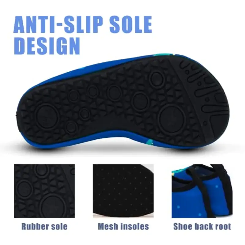 Scarpe da Spiaggia Bambini Ragazze Ragazzi Scarpe da Acqua Rapida Asciugatura Antiscivolo Scarpe da Immersione da Mare, Sport Acquatici Scarpette da Scoglio da Bagno Surf Nuoto Yoga 28/29EU Polpo Blu miniatura 3