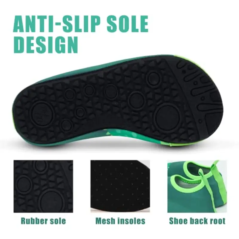 Scarpe da Spiaggia Bambini Ragazze Ragazzi Scarpe da Acqua Rapida Asciugatura Antiscivolo Scarpe da Immersione da Mare, Sport Acquatici Scarpette da Scoglio da Bagno Surf Nuoto Yoga 32/33EU Alligatore miniatura 3