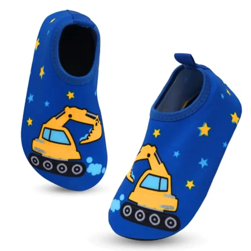 Scarpe da Spiaggia Bambini Ragazze Ragazzi Scarpe da Acqua Rapida Asciugatura Antiscivolo Scarpe da Immersione da Mare, Sport Acquatici Scarpette da Scoglio da Bagno Surf Nuoto Yoga 32/33EU Escavatore