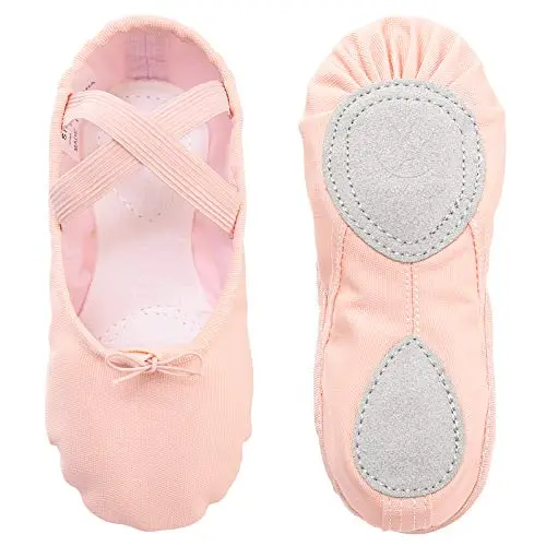 Scarpe Danza Classica Tela Scarpette da Danza per Bambini Ragazze Donne Adulto Rosa 29