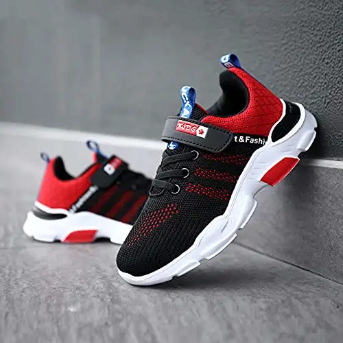 Scarpe Ginnastica Bambino Scarpe Tennis Bambino Sneaker Ragazzo Scarpe Bambino Sportive Palestra Leggere Strappo, Nero miniatura 3