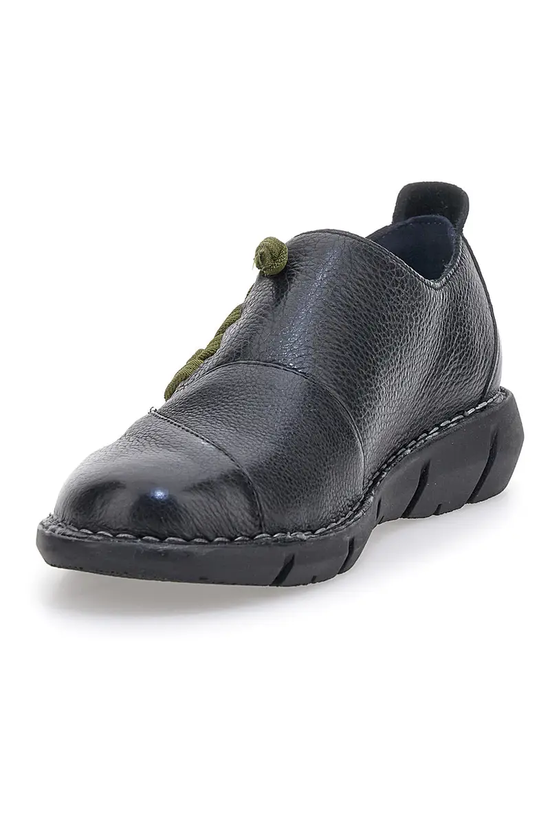 Scarpe nere in pelle con elastici verdi Pittarello Tierra 17569 miniatura 3