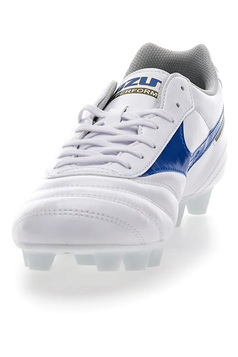 Scarpe per Calcio in Terreni Erbosi Bianche e Blu MIZUNO MORELIA II CLUB miniatura 3