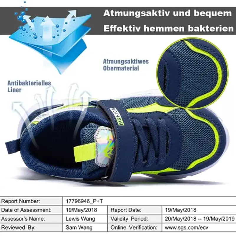 Scarpe Ragazze 34 Ginnastica Bambina Corsa Ragazzi Sportive Basket Bambine Comode Camminata Bambini Atletica Tennis Sneaker Blu Verde miniatura 3