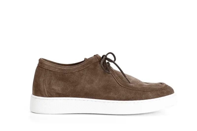 scarpe uomo con vaschetta in pelle scamosciata tabacco 39