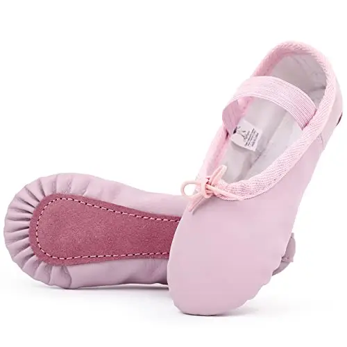 Scarpette Danza Classica Bambina Donna PU Pelle Scarpe Danza Ballo Suola Intera Scarpe da Ballerina