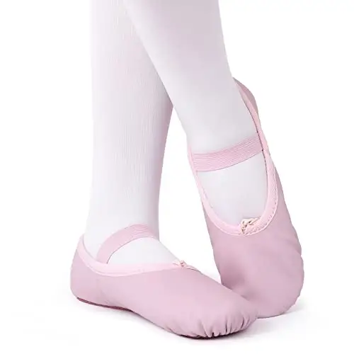 Scarpette Danza Classica Bambina Donna PU Pelle Scarpe Danza Ballo Suola Intera Scarpe da Ballerina miniatura 2