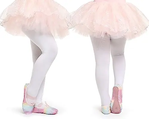 Scarpette Danza Classica Bambina Glitterate Scarpe da Ballo Suola Intera Ballerina Scarpe per Ragazze Arcobaleno EU 28 miniatura 2