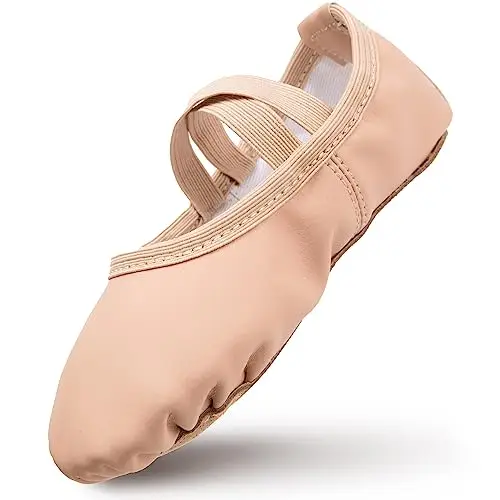 Scarpette Danza Classica Bambina in Pelle Scarpe da Ballo Fodera in Cotone Ispessito Ragazze Ballerina Scarpe con