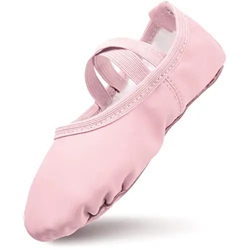 Scarpette Danza Classica Bambina in Pelle Scarpe da Ballo Fodera in Cotone Ispessito Ragazze Ballerina Scarpe con