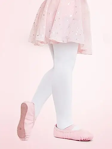Scarpette Danza Classica Bambina in Pelle Scarpe da Ballo Fodera in Cotone Ispessito Ragazze Ballerina Scarpe con miniatura 3