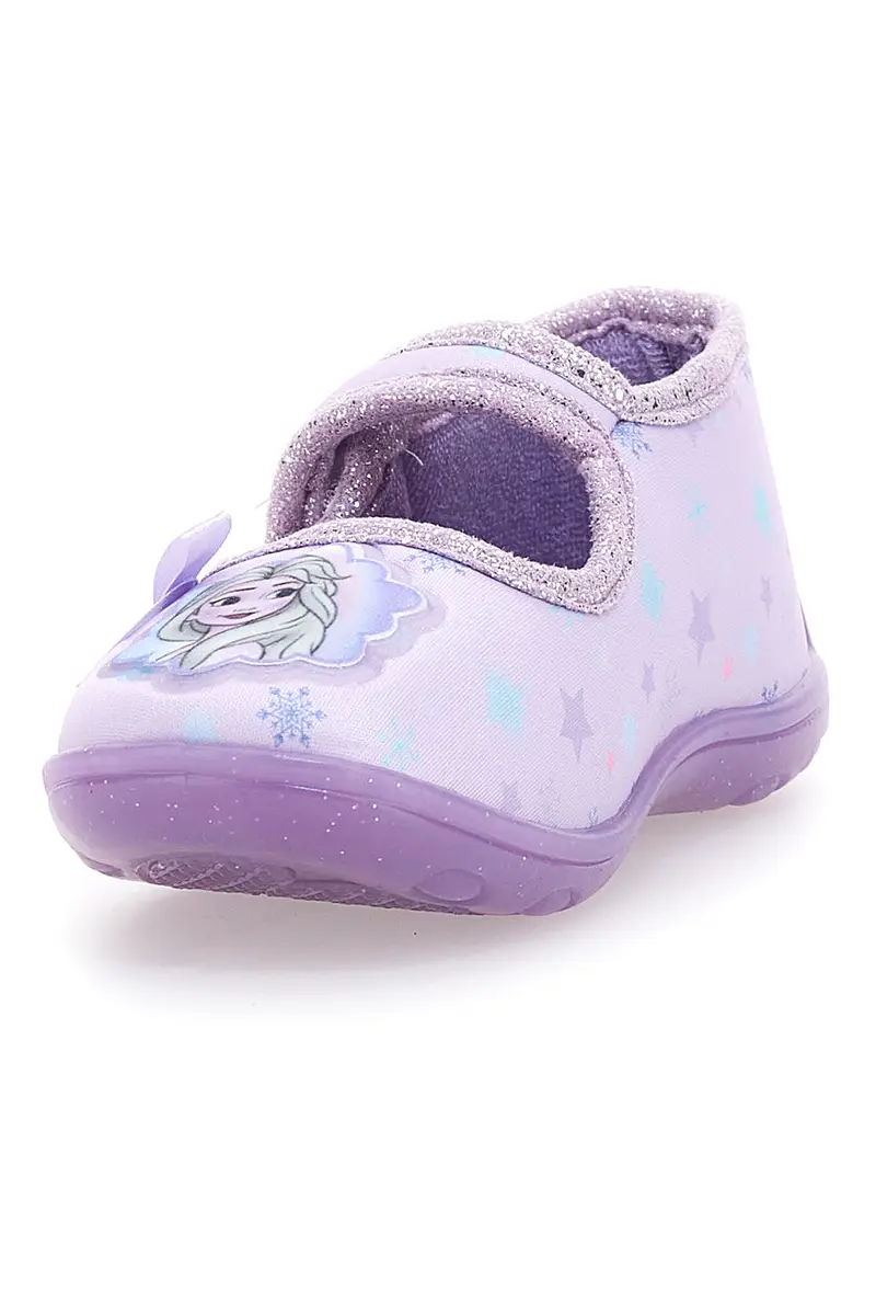 Scarpette lilla in tessuto con stampa Frozen e fiocco Frozen D4310717T miniatura 3