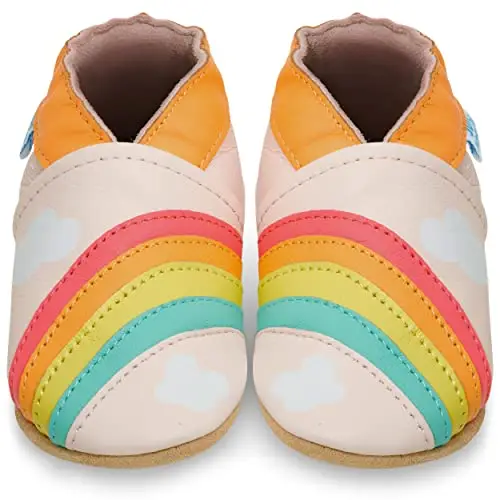 Scarpine Neonati Scarpe Bambina in Morbida Pelle - Arcobaleno - 6