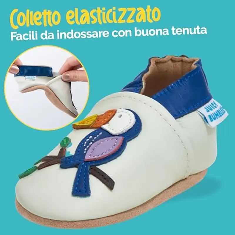 Scarpine Neonato - Scarpe Neonata in Morbida Pelle - Scarpe Bimba Primi Passi - Tucano -18 miniatura 3