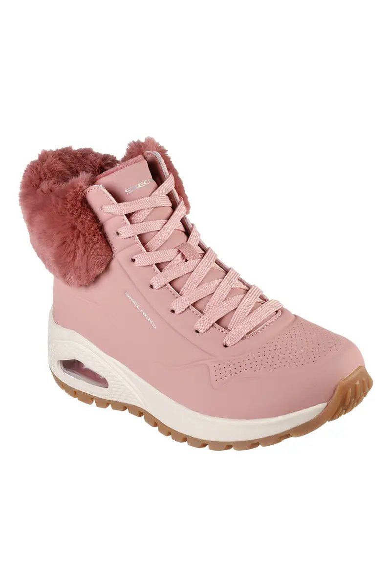 Scarponcino sportivo rosa con pelo sulla caviglia SKECHERS Uno Rugged - Fall Air miniatura 2