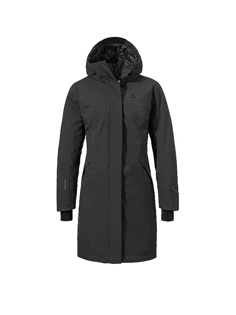 Cappotto invernale da donna Style Gregale con cappuccio nero | 38