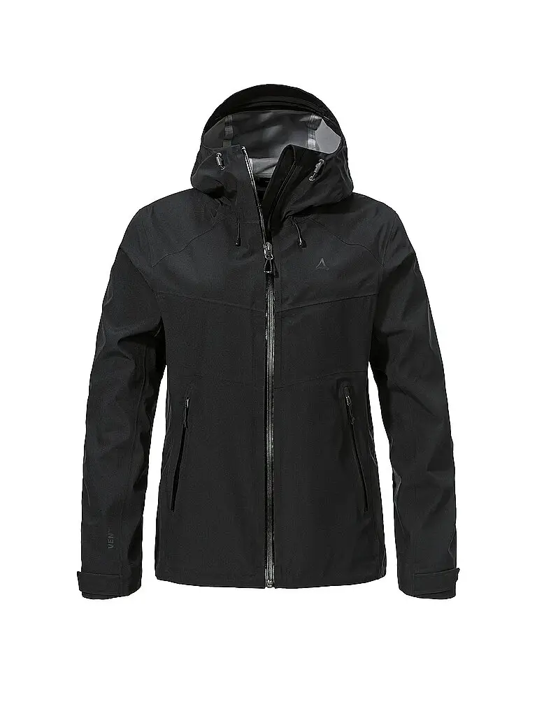 Giacca da trekking da donna Cascata 3L con cappuccio nero | 34