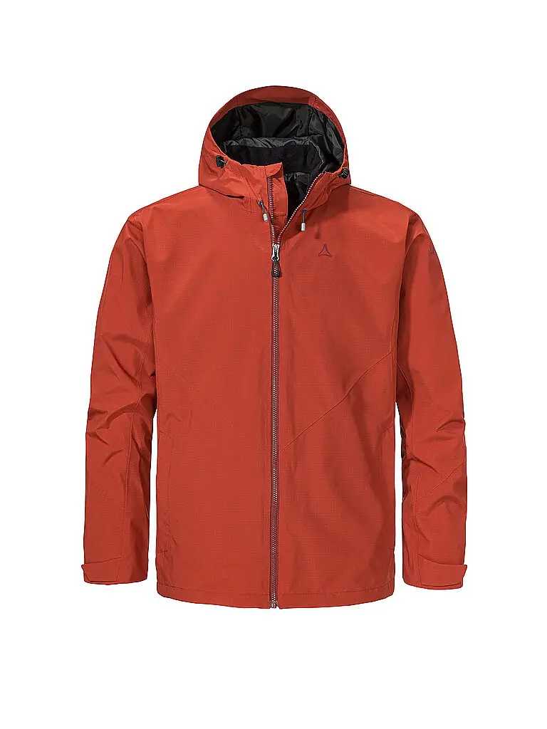 Giacca da trekking da uomo Yew 2L ZipIn con cappuccio rosso | 48
