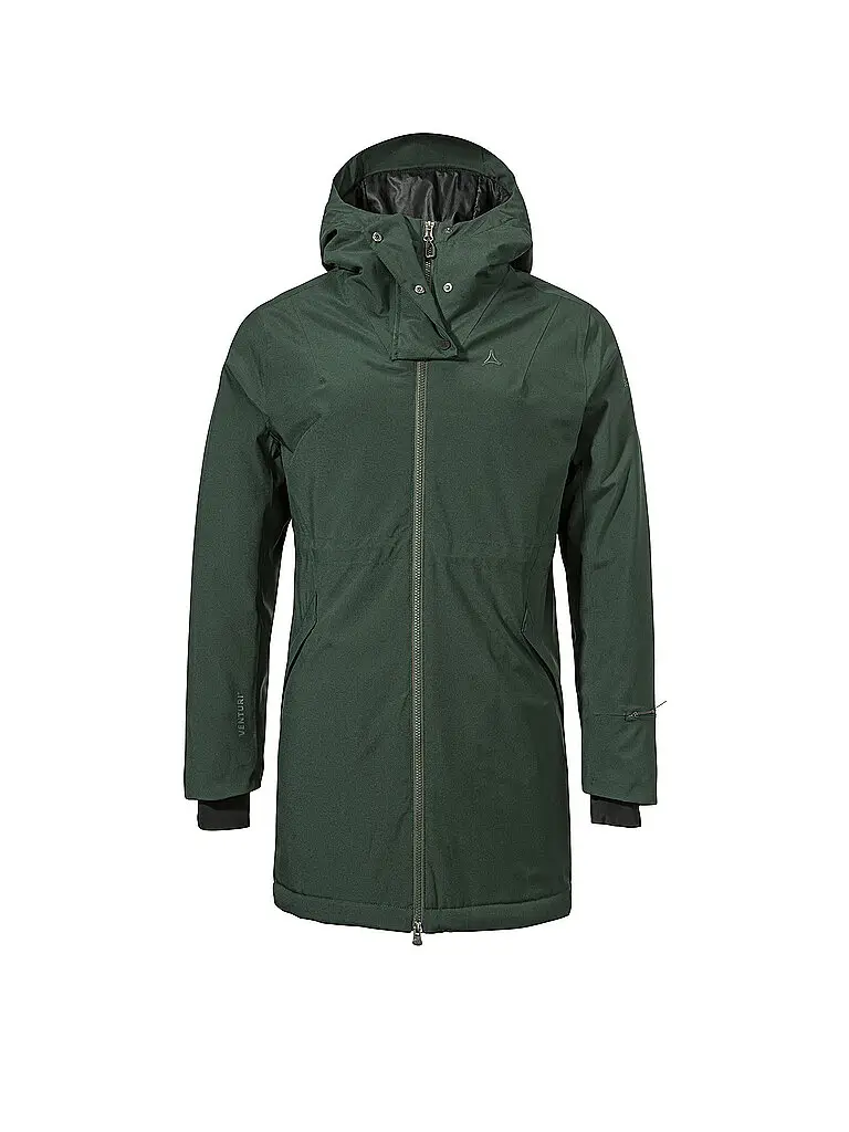 Parka invernale da donna Crivat 2L con cappuccio verde scuro | 40