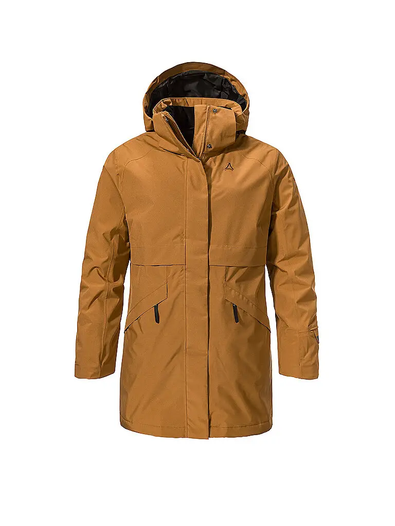 Parka invernale da donna Malkay con cappuccio senape | 36